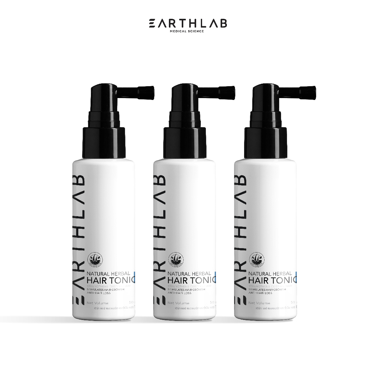 EARTHLAB SET NATURAL HERBAL HAIR TONIC 50ML (3 bottle) (Non CBD)